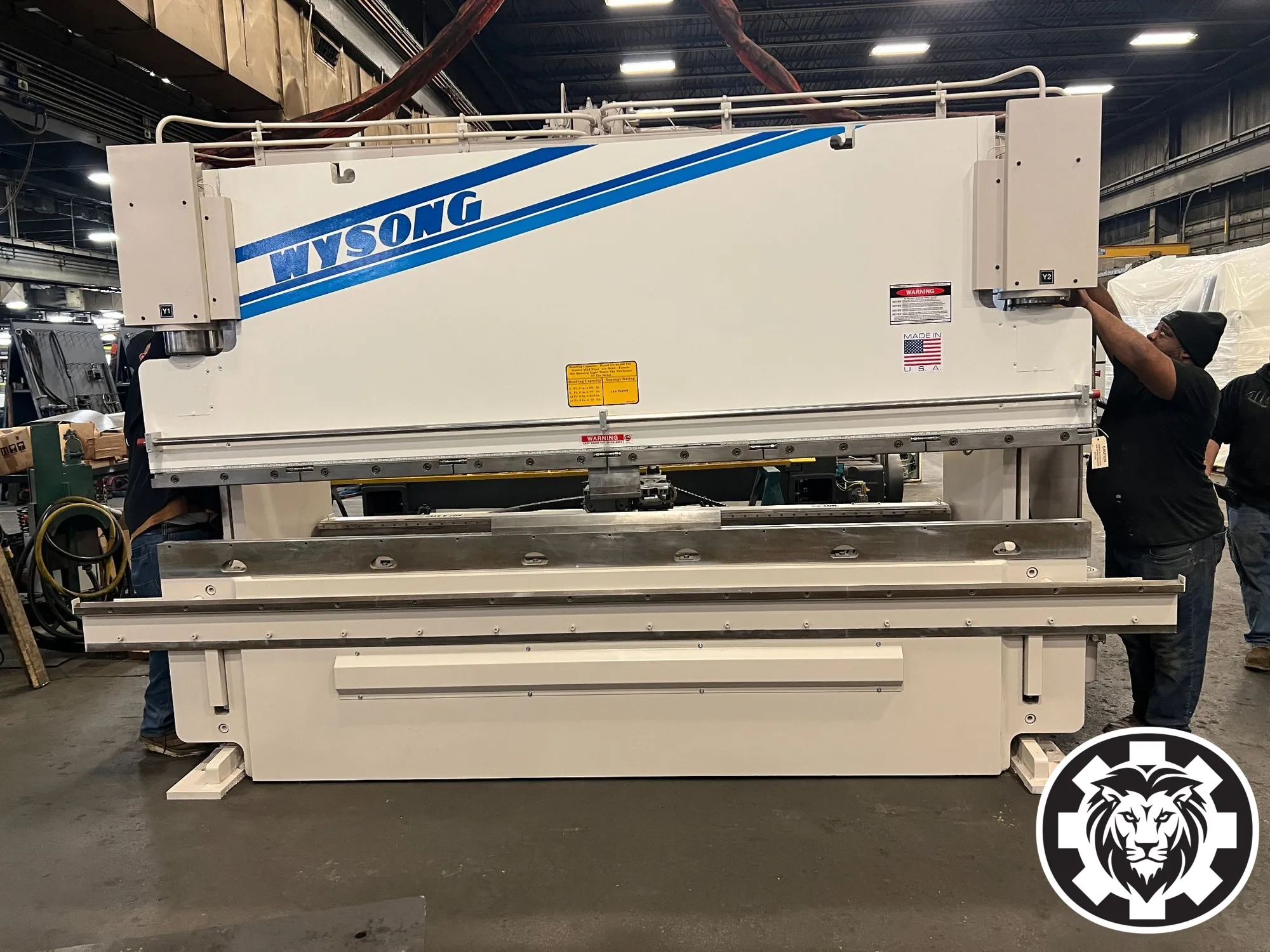 140 Ton x 12′ Wysong F12-140-144 Hydraulic CNC Press Brake, 2005 – 5 Axis Back Gauge, Hydraulic Clamping, Upgraded Control, Fully Inspected