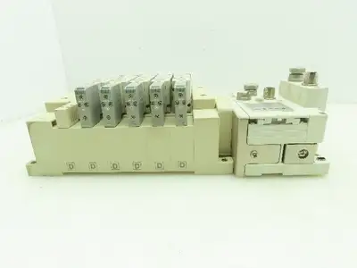 SMC SV Series 6-Station Manifold w/EX600 Serial Interface 24VDC Solenoid Valves