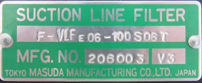 NEW MASUDA F-VLFE06-100S06T SUCTION LINE FILTER FVLFE06100S06T