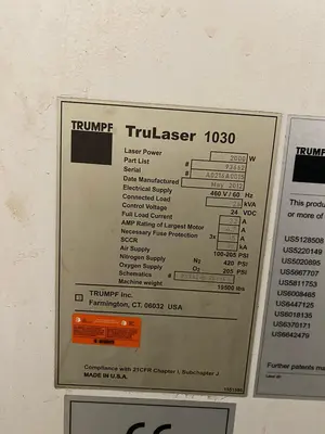 2012 TRUMPF TRULASER 1030 Laser Cutting Machines | FERRIC Machinery, Inc. (6)