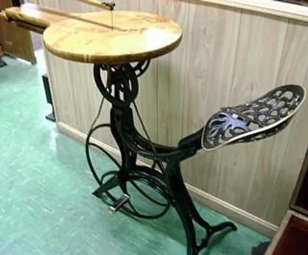 7224-385 Antique Pedal Operated Bicycle Style Scroll Saw, Circa 1876