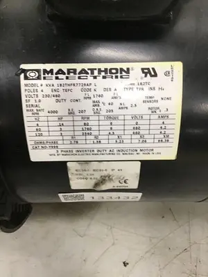 USED MARATHON ELECTRIC KVA 182THFR7729AP L