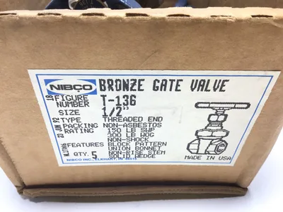 Nibco T-136 1/2in Bronze Gate Valve 039923619778 Non rising stem