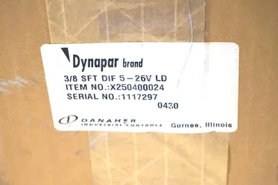 NEW DYNAPAR X250400024 ENCODER 3/8 SFT DIF 5-26V LD