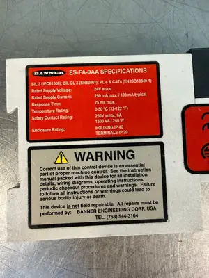 Banner ES-FA-9AA Safety Relay (4.1.3)