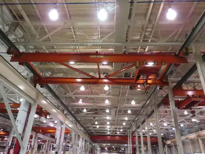 Cleveland Tramrail 15 Ton Double Girder Under Hung Bridge Crane 43' Span