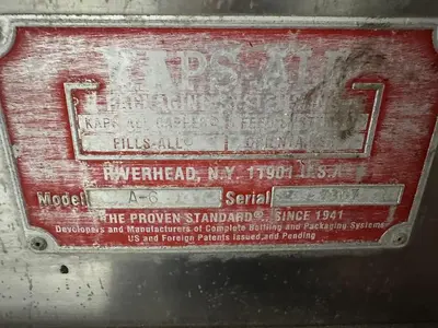 USED KAPS-ALL PACKAGING SYSTEMS, INC. MODEL A-6 PORTABLE 6 SPINDLE INLINE CAPPER