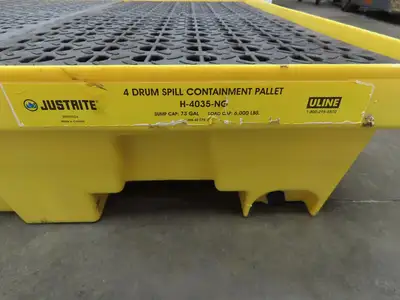 Enpac 5116-YE Spill Containment 4 Drum Platform 53x53" 6000lbs 40 Gal Lot of 4