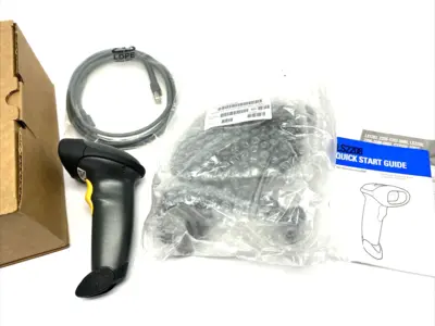 USED ZEBRA BARCODE SCANNER USB KIT, W/ STAND