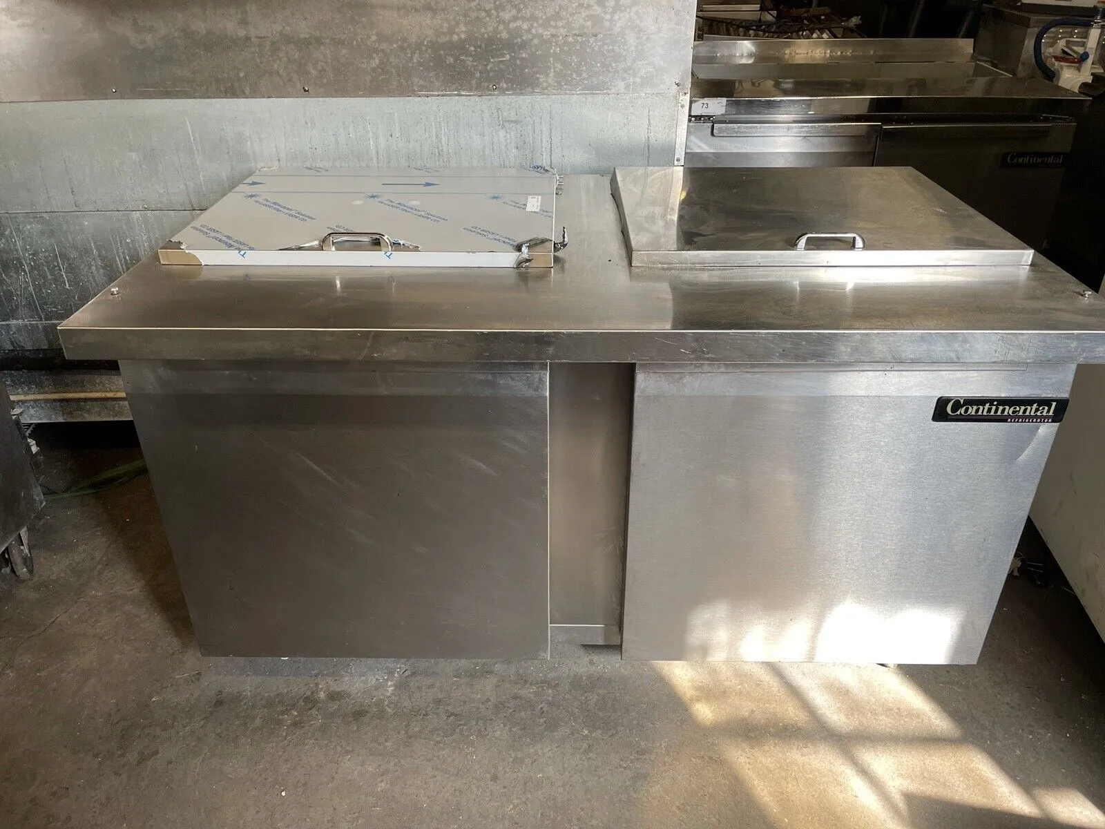 174-0117 Continental SW60 60” Pan Rail Self Contained Prep Table Cooler
