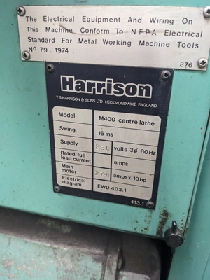HARRISON M400 Lathes-Engine | Asset Exchange Corporation (2)