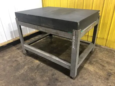 36" x 48" x 5.75" COLLINS MICROFLAT BLACK SURFACE PLATE GRANITE TABLE: STOCK #18002