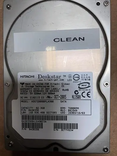 Used DESKSTAR HDS728080PLA380 Semiconductor Parts California US | Advanced Capital Equipment Sales #432643