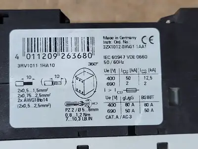 NEW SIEMENS 3RV1011-1HA10