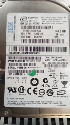 USED IBM 42D0422 146.8GB 10K RPM 3Gb/s SAS SFF SERVER pSERIES 2.5" HDD WI