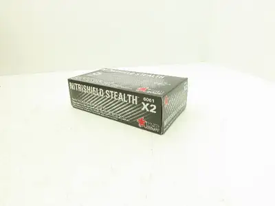 MCR Nitrishield Stealth XXL Black Nitrile Gloves 4 Mil 2XL 100ct Lot of 10