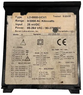 NEW BYRAM LABORATORIES L2-0000-DCV1