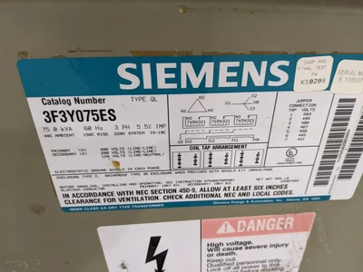 mens 3 Phase Transformer 3F3Y075ES