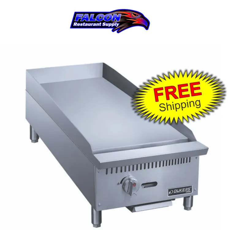 New | in-Stock Dukers New Dukers DCGMA12 12 in. W Flat Top Griddle with 1 Burners Commercial Flat Top Griddles Illinois US | Falcon Restaurant Supply #1376306