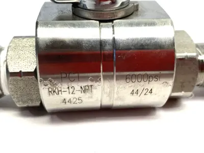 Used PCI STAINLESS STEEL BALL VALVE 2-WAY 6000PSI 1/2" NPTF RKH SER. Valves/Fittings | Maverick Industrial Sales #1099711