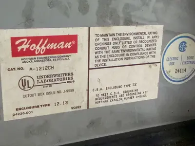 Used HOFFMAN A1212CH Electrical Boxes Ohio US | HGR 24 #1266520