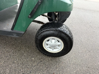 (1) 2015 E-Z-Go golf cart with a Kawasaki gas engine, includes canopy, ball cover, club cover, fold-...