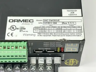 USED ORMEC SERVO MOTOR DRIVE CONTROLLER