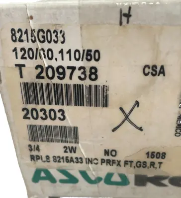 NEW ASCO 8215G033 SOLENOID VALVE 110/50 120/60