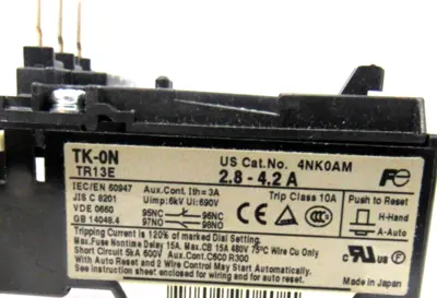 NEW FUJI ELECTRIC TK-0N OVERLOAD RELAY 2.8-4.2A 4NK0AM TK0N