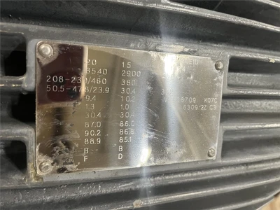 20 HP American Vacuum Multistage Centrifugal Blower