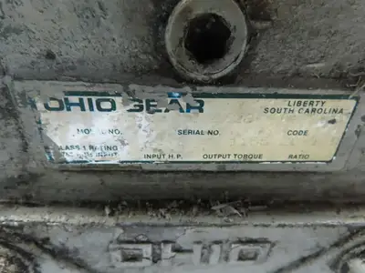 Ohio CDP3575 Gear Reducer 20:1 Ratio 1-1/8"Right Hand Shaft & 180DC Baldor Motor