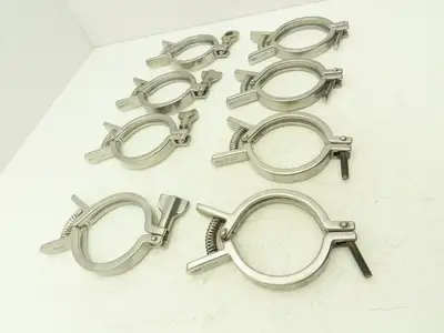 SCC 13MHHMQ-300 Sanitary Squeeze Clamp 2.5" Pipe For 3.2" Flange Lot of 8