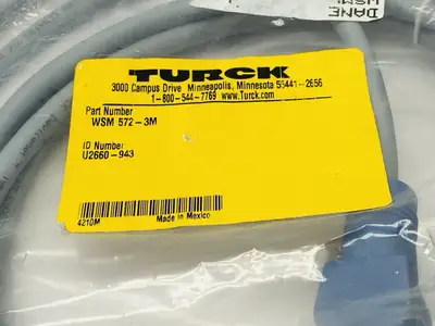 WSM 572-3M, U2660-943 | Turck WSM 572-3M DeviceNet Cordset 7/8-16 UN 3m U2660-943 - New