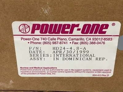 Used POWERONE HD244.8A Single Output Power Supplies Ohio US | HGR 24 #1263450