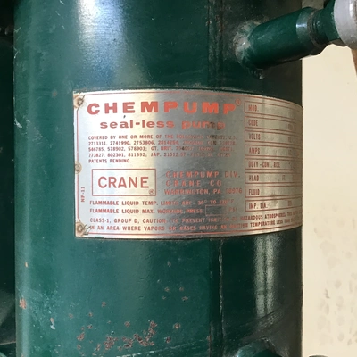 Crane CB-3K-751H-10I Chem Seal Less Pump 230/460V 13.4/6.7Amps 3PH 60Hz 3450RPM