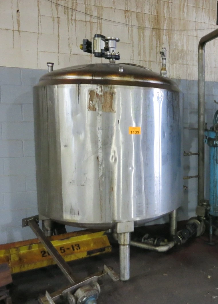 600 Gal food grade stainless storage tank, 60"dia x 4'H