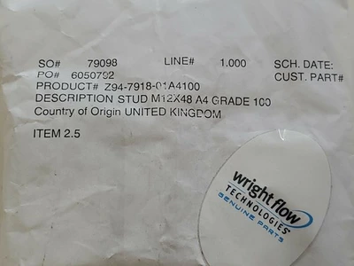 NEW Wright Flow Technologies Z94-7918-01A4100