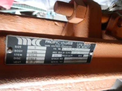 Pacific 8" 150 Class, WCB Steel Flanged Gate Valve