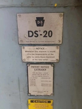 Used DAVIS STANDARD DS-20 SINGLE SCREW Extruders Florida US | ESCOBAR TRADING, INC. #1295522