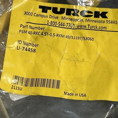 NEW Turck RSM 40-RKC 4.5T-0.5-RKM 40/S1197/S3060