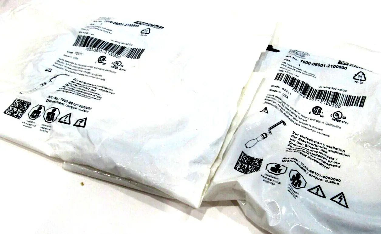 NEW MURR ELEKTRONIK 7000-08001-2100500 CONNECTION CABLE LOT OF 2