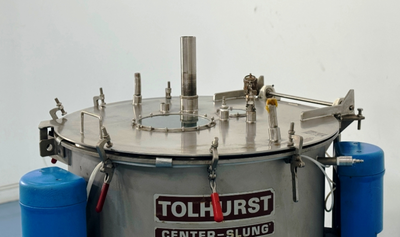 Tolhurst 30 x 18 perforate basket centrifuge, 316SS.