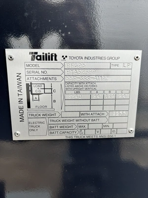 NEW 2025 TAILIFT PFG25