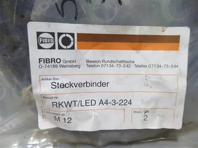 Lot of 2 Fibro RKWT/LED A4-3-224 Sensor Cables New