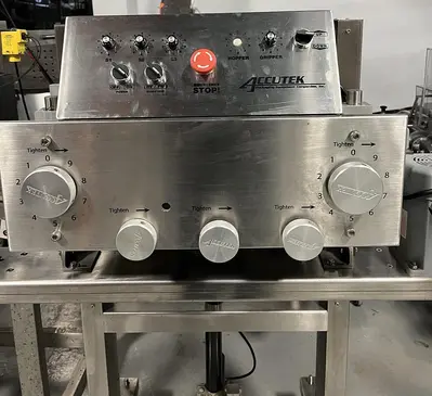 USED 2018 ACCUTEK  PACKAGING MODEL 22-500-000 (CAPPER) & 60-COE CH2 (CAP HOPPER/ELEVATOR)