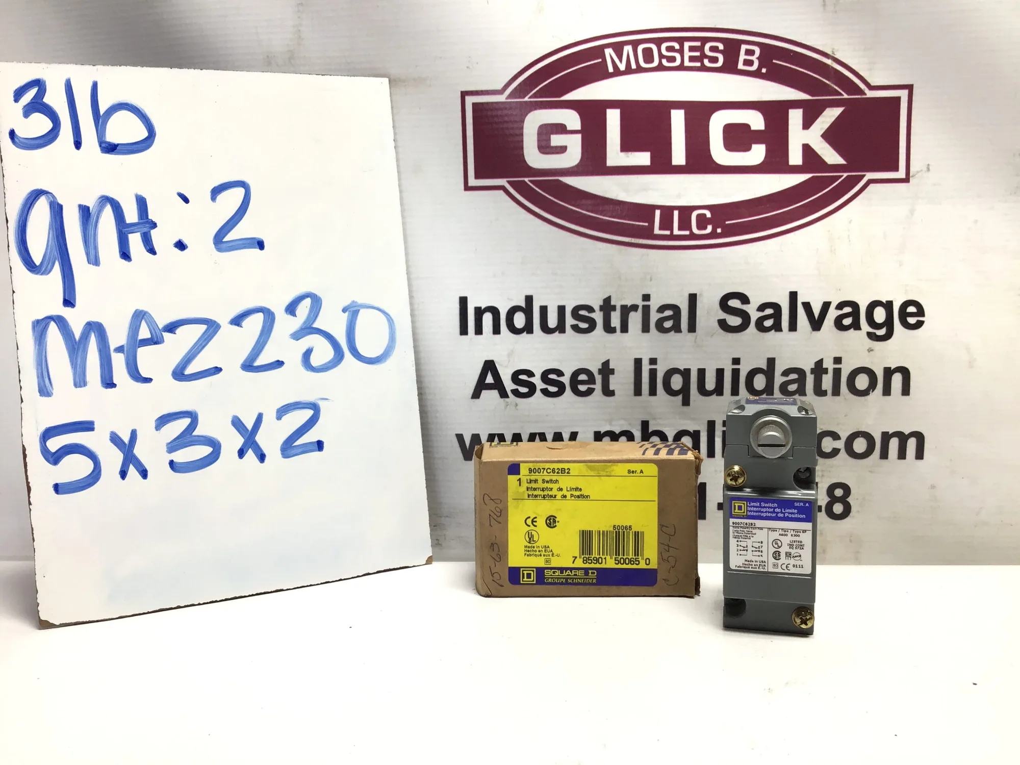 NEW SQUARE 9007C62B2 SIDE ROTARY LIMIT SWITCH TYPE 6P A600 R300