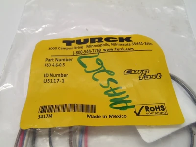 New | in-Stock Turck Euro Fast Male 6 Pin Connector U5117-1 Electrical Fittings Michigan US | Maverick Industrial Sales #1493891