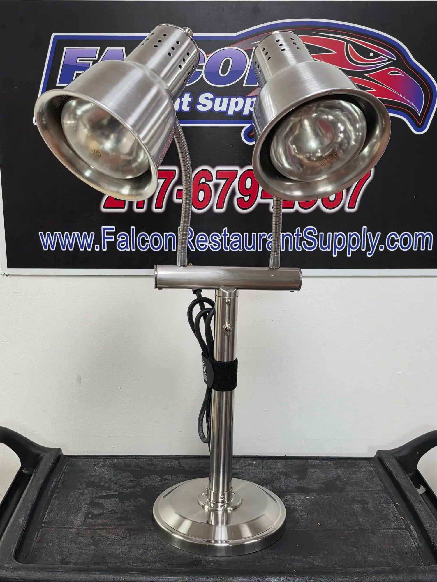 New | in-Stock Falcon Restaurant Supply, Inc. Unused Hanson Heat Lamps Dual Bulb Freestanding Flexible Heat Lamp 115V - TH4 Heat Lamps (Food) Illinois US | Falcon Restaurant Supply #1373667