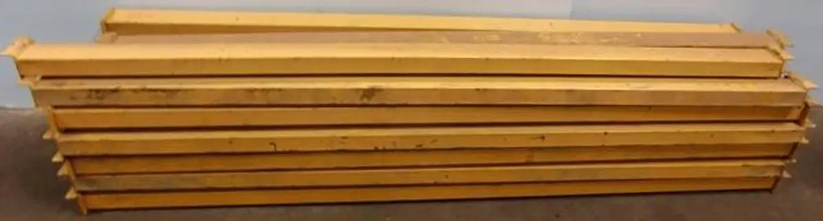 QTY. 26. PALLET BEAMS 98 &frac34;" X 4 1/8" YELLOW...