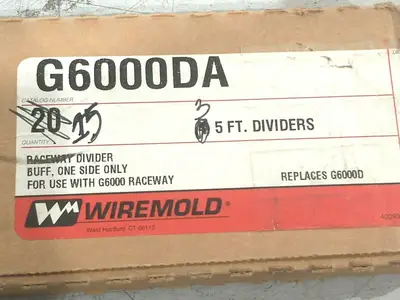 G6000DA | Wiremold  Raceway Divider Fitting Buff/Tan 6000 Series LOT OF 15 FT - New Other